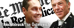 "Starke Zugewinne f&uuml;r extreme Rechte" / &copy;Bild: APA/Helmut Fohringer; Gert Eggenberger; Le Monde; La Repubblica (Montage)