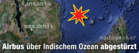 Schiffe suchen nach dem Airbus / &copy;Bild: Google Earth (Montage)