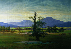 Dorflandschaft bei Morgenbeleuchtung (Einsamer Baum), 1822 - SMPK/Nationalgalerie, Foto: Andres Kilger