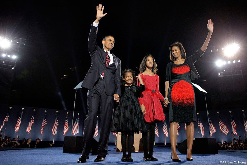 Prsident Obama mit Familie.